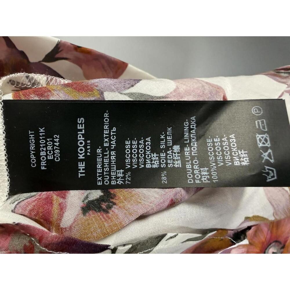 The Kooples Pastel Daisy Satin Dress Viscose Silk Blend US Small $418 MSRP NWT - Picture 8 of 11